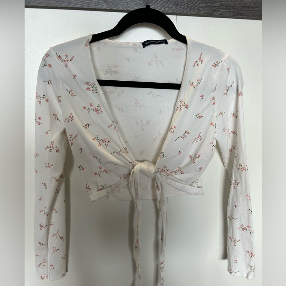 Brandy Melville Floral Wrap Top